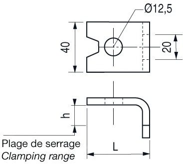 Crapaud STRUT 41, hauteur de serrage 15 � 25 mm, GC