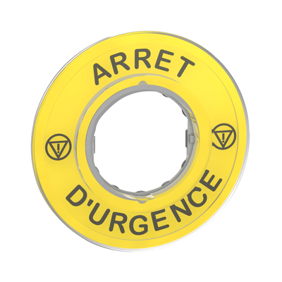 Harmony - tiquette circulaire jaune 3D - 60 - Arrt Urgence