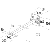 Accessoire 42 Etrier Projecteur Avec Bras noir
