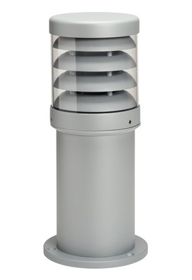 POLO - Borne Ext. IP65 IK07, gris RAL9006, E27 70W max, Lpe non incl., haut.35cm