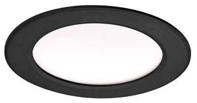 FLAT-ISO-Downlight IP65 recouvr., 13W 1230lm 2700/3000/4000K(3-CCT), noir