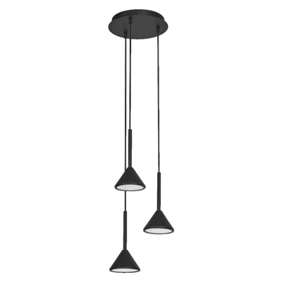 LDV FUJI Pendant Trio 13W/3000K 500lm - Suspension noire blanc chaud