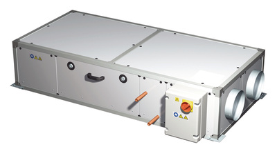 Centrale double-flux Tr�s Haut Rendement 92% horizontale, 700 m3/h, by-pass 100%