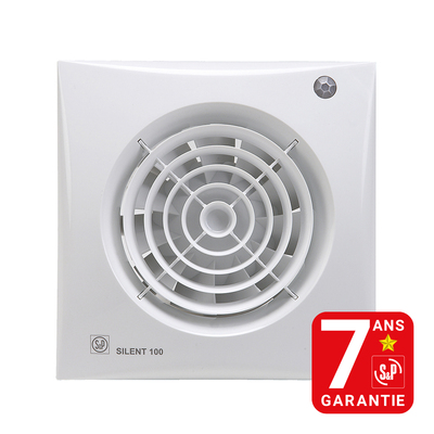 Arateur, 95 m3/h, dtection de prsence, tempo rglable de 1  30 mn, D 100 mm