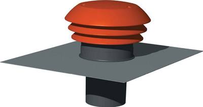 Chapeau de toiture plastique design, D raccordement 125 mm, couleur tuile