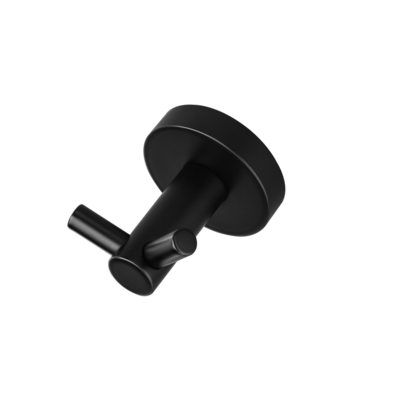 Patere double noir mat