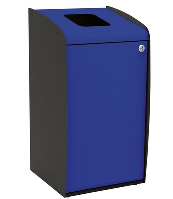 Borne de tri selectif ouverture frontale bleu