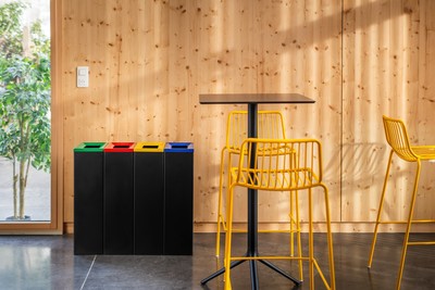 Couvercle jaune pour collecteur m�tal de tri 60L