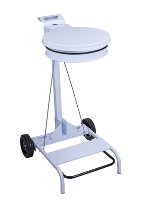 Porte sac rond mobile � p�dale blanc