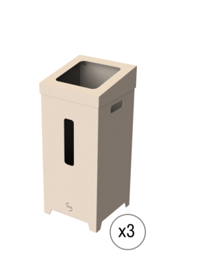 Kit 3 Poubelles Carton 75L