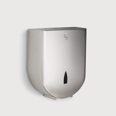 DISTRIBUTEUR de Papier Hygi�nique YALISS JUMBO pour bobine de 400m avec un capot en inox anti-vandalisme.