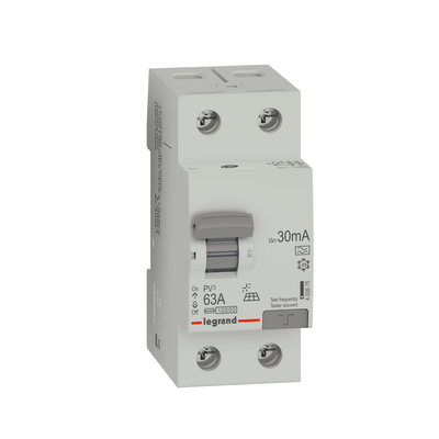 Interrupteur diffrentiel PV - haut/bas vis - 2P 230V~ 63A typeA 30mA - 2 mod