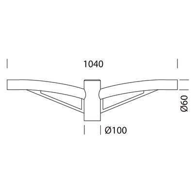 Accessoire 505 Bras Double argent sabl pour mt 60mm