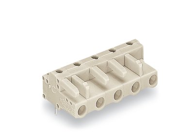 Connecteur femelle avec broches � souder coud�es, 7 p�les /