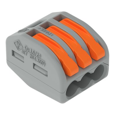 Borne WAGO 222 3x4mm  leviers souple & rigide