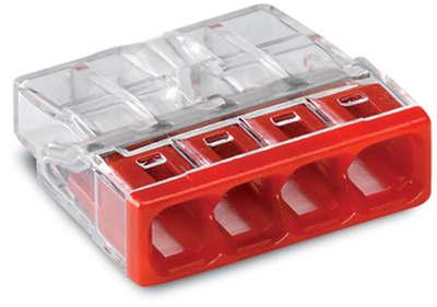 Borne WAGO 2273 - 4 x 0,5  2,5mm Transp. / Rouge