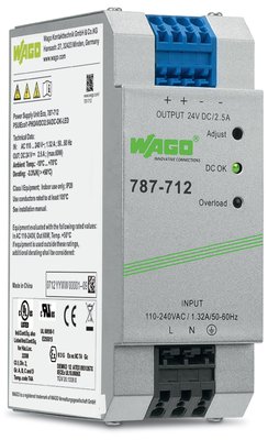 Alimentation  dcoupage ECO monophase 230 V AC / 24 V DC - 2.5 A