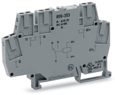REL AC/DC 12V, gris
