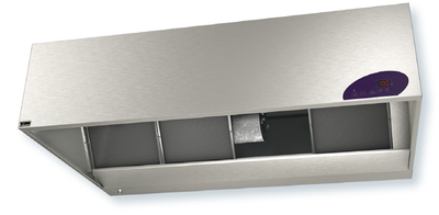 Hotte sur four professionnel, simple aspiration, HT 40 cm, long 1m, visire 1,2m