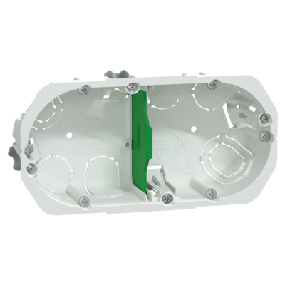 Multifix - bote encastrement - 2 postes - 67mm - P40mm - entraxe 71mm