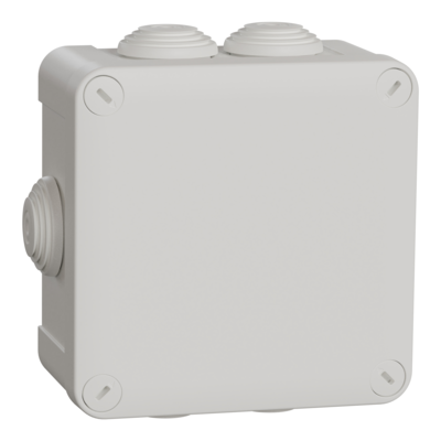Mureva Box - boite de d�rivation avec embouts - 105x105x55 - IP55 - blanc polair