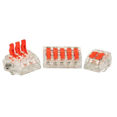 100 Bornes de connexion STAND 3 entres pour fils rigides 0,5  2,5mm2 24A-450V