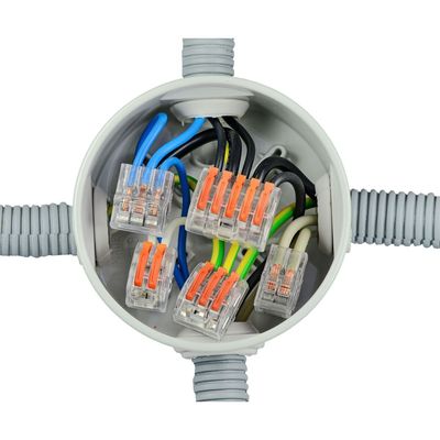 Borne  levier 5 entres EATON pour fils souples et rigides 0,2  4mm2 24A-450V